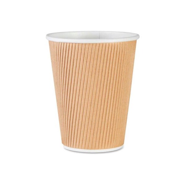 Sp Richards Genuine Joe Brown Rippled Hot Cups, 12 oz., 500/Pack GJO11260CT - main